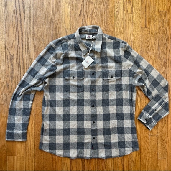 Faherty Other - NEW Faherty Legend Sweater shirt Tan Charcoal Buffalo Check Size XXL NWT